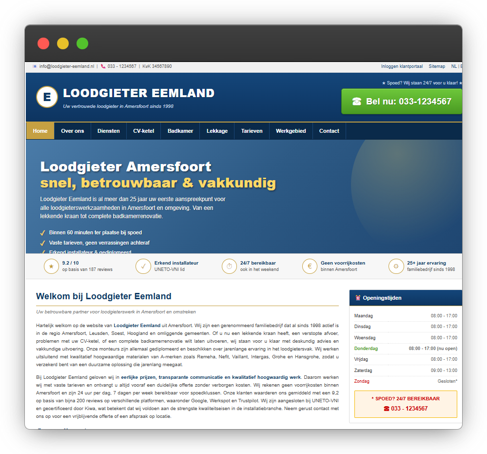 Oude website — voor