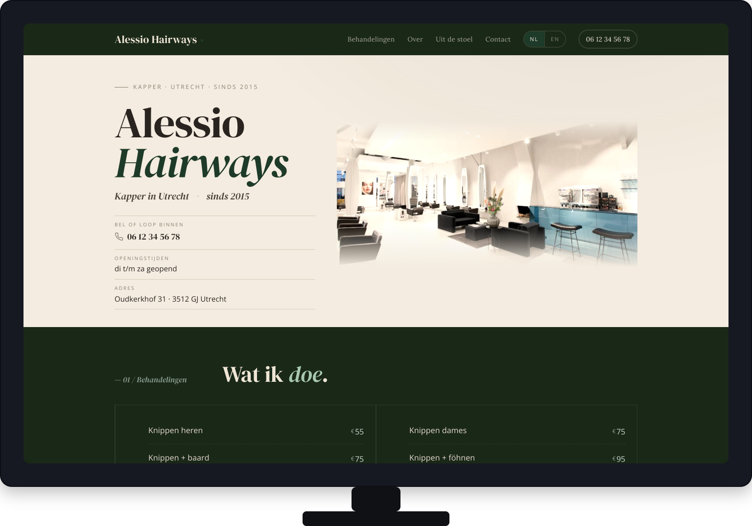 Alessio Hairways — desktop